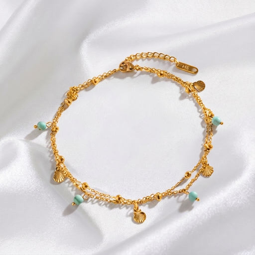 Turquoise Seashell Anklet - Image 5