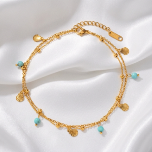 Turquoise Seashell Anklet