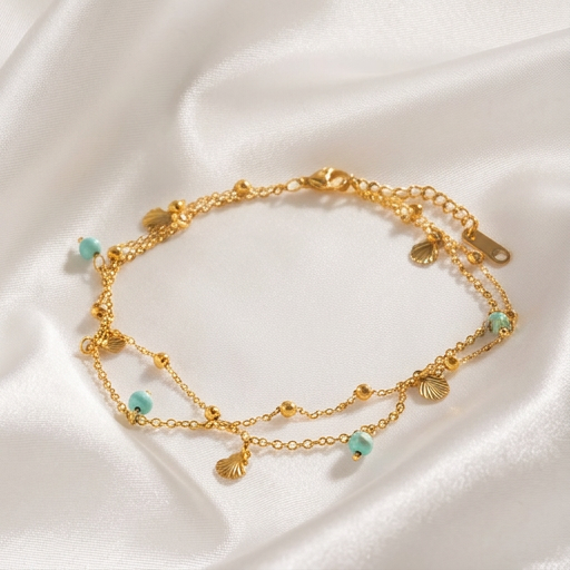 Turquoise Seashell Anklet - Image 2